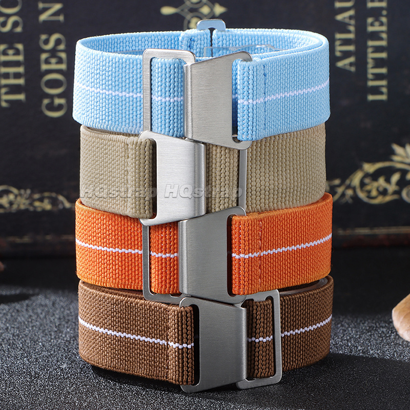 18/20/22mm Elastic Nylon Watch - Parachute Strap Elastic avaliação e preço