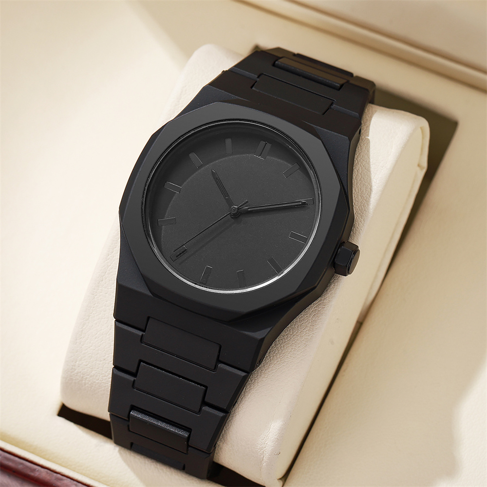 Men's Fashion Simple Black Lar - Butterfly Clasp Deployant avaliação e preço