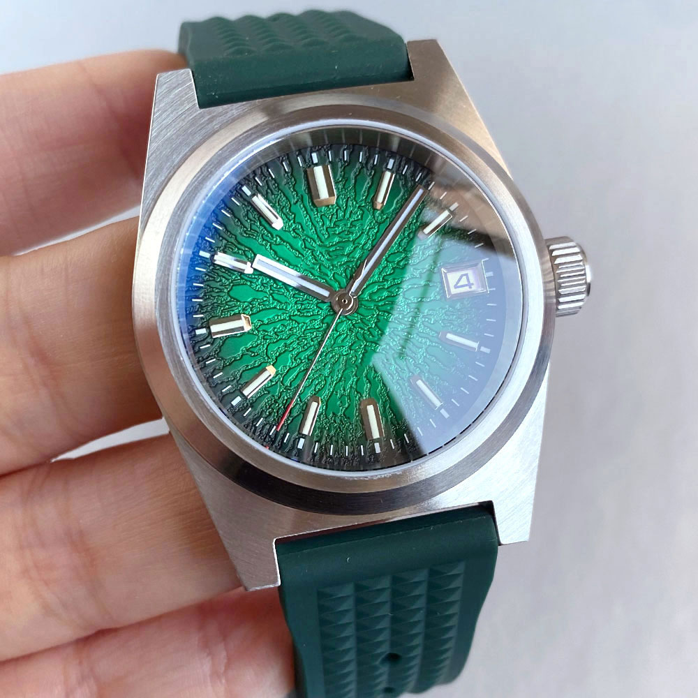 New 38mm Mechanical Watch Men  - Rubber Strap Diver avaliação e preço