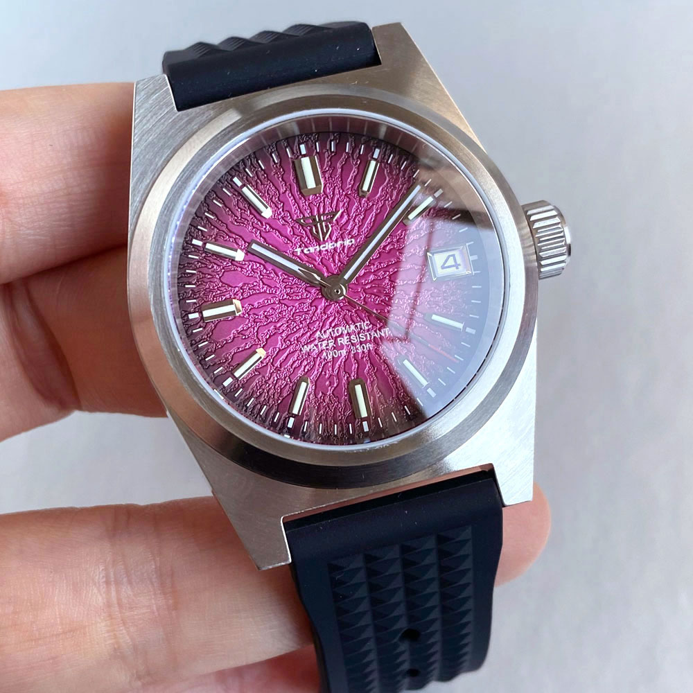 New 38mm Mechanical Watch Men  - Rubber Strap Diver avaliação e preço