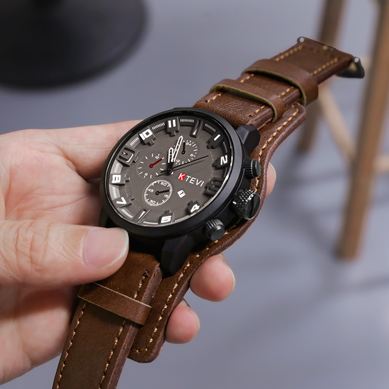 Retro Men's Watches Classic Lu - Leather Watch Band Men avaliação e preço