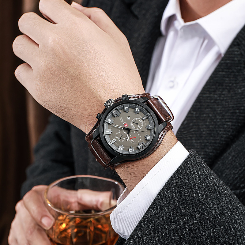 Retro Men's Watches Classic Lu - Leather Watch Band Men avaliação e preço