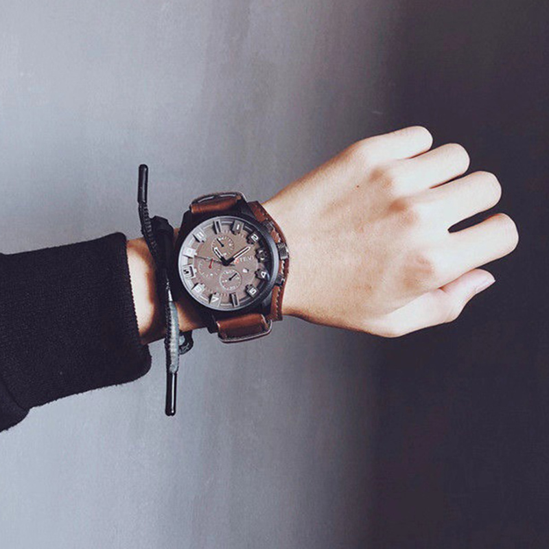 Retro Men's Watches Classic Lu - Leather Watch Band Men avaliação e preço