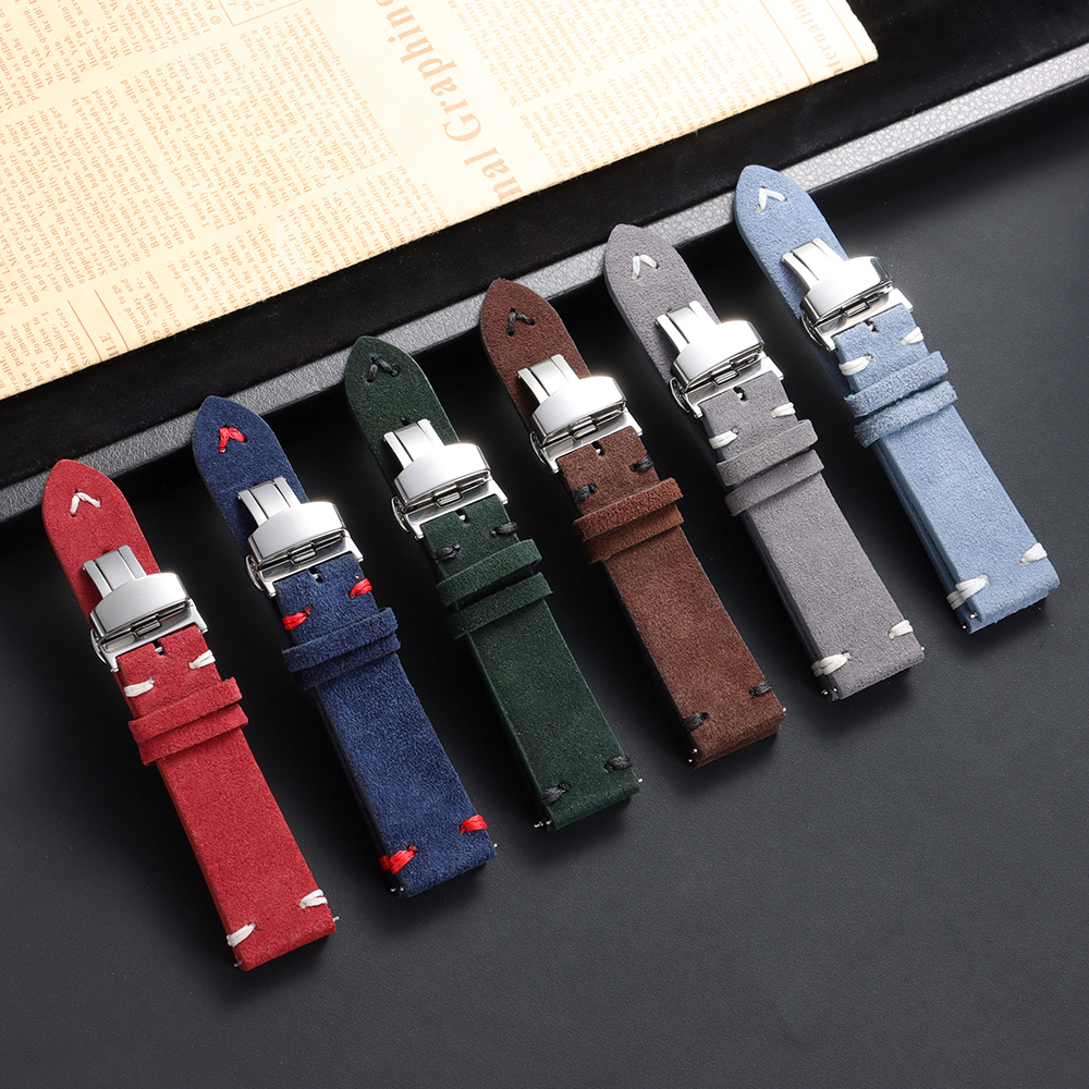 Suede Leather Watch Strap 18mm - Suede Strap Watch avaliação e preço