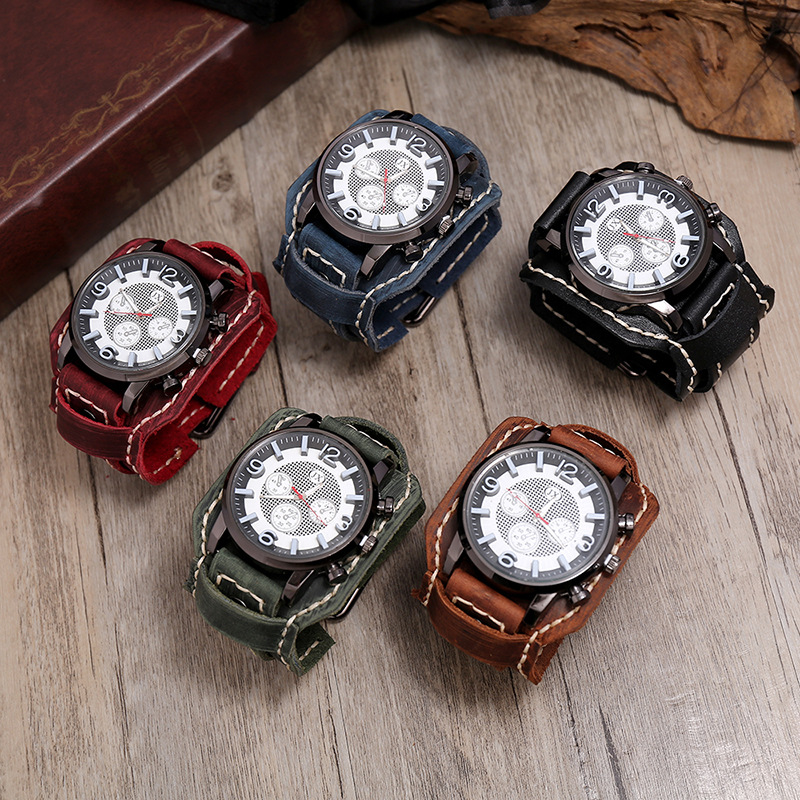 New Retro Mens Watches Genuine - Leather Watch Band Men avaliação e preço