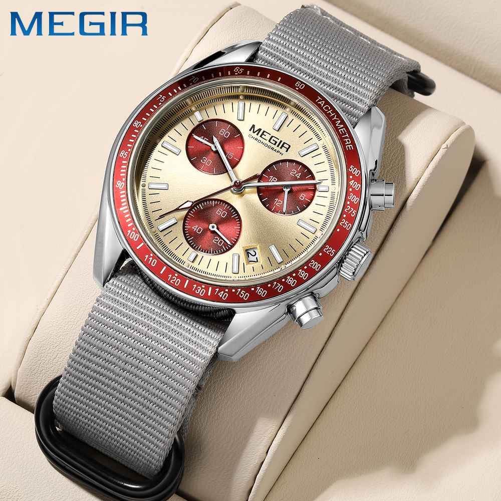 MEGIR New Luxury Men's Watches - Canvas Strap Watch avaliação e preço