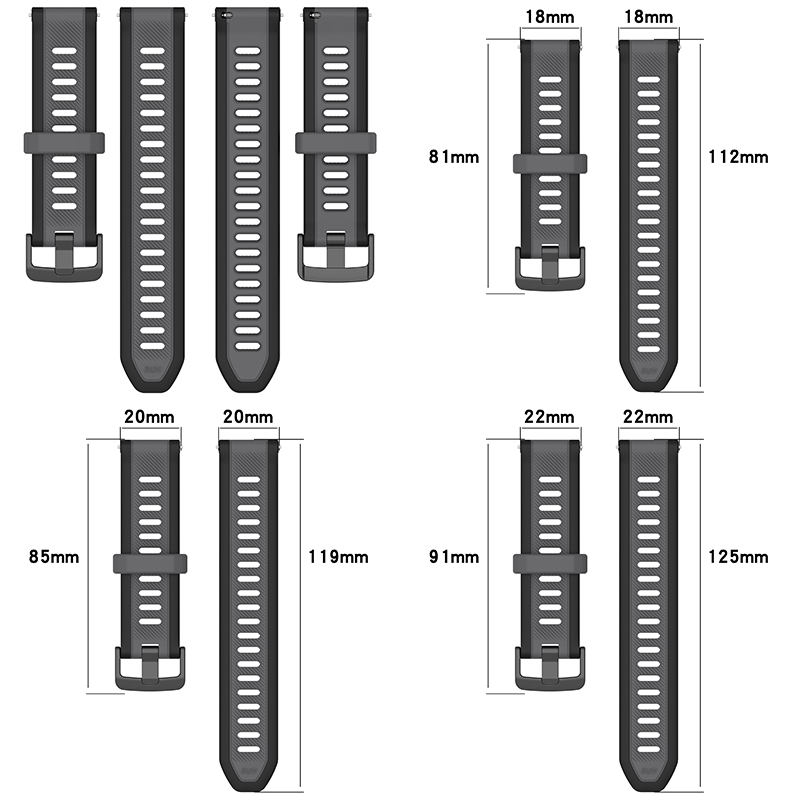 22mm 20mm 18mm Texture Silicon - Silicone Watch Band 22Mm avaliação e preço