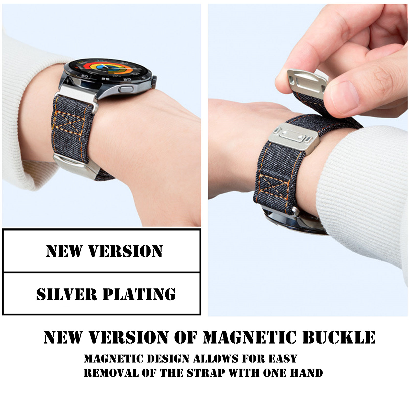 Magnetic Bands for Amazfit Fal - Canvas Strap Watch avaliação e preço