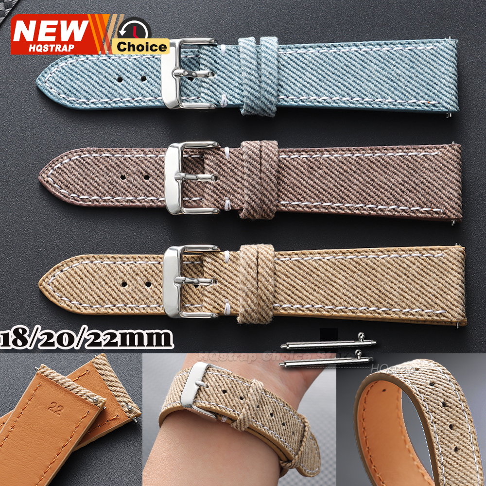 Nylon Denim Fabric Watch Strap - Canvas Strap Watch avaliação e preço