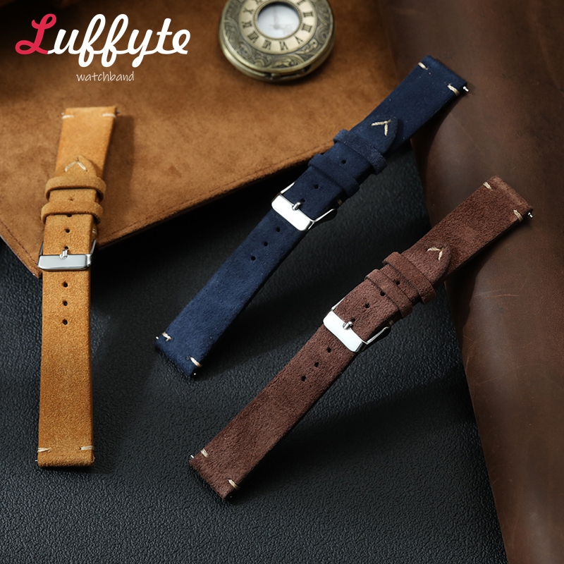 Vintage Suede Leather Watch Ba - Rubber Strap Diver avaliação e preço