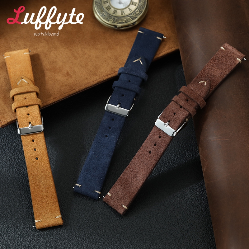 Vintage Suede Leather Watch Ba - Rubber Strap Diver avaliação e preço