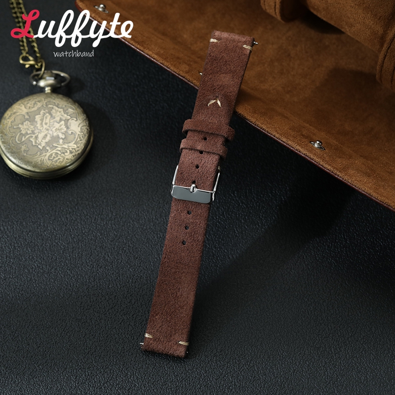 Vintage Suede Leather Watch Ba - Rubber Strap Diver avaliação e preço