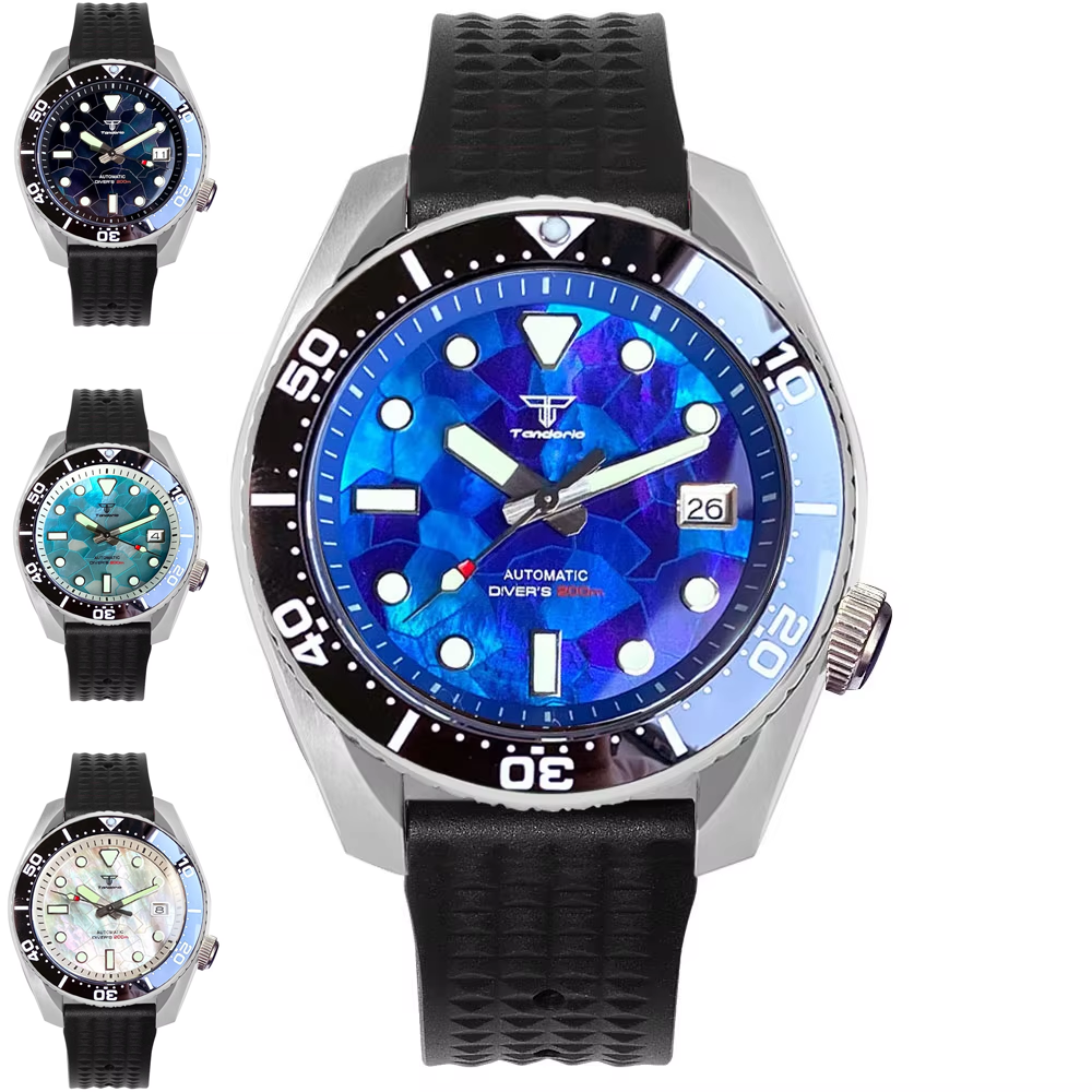 Tandorio 42.5mm Japan NH35A Au - Rubber Strap Diver avaliação e preço