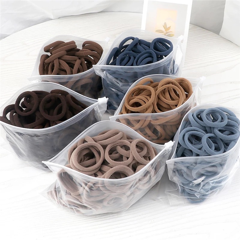 50PCS/Set Women Girls Basic Ha - Silicone Band Women avaliação e preço
