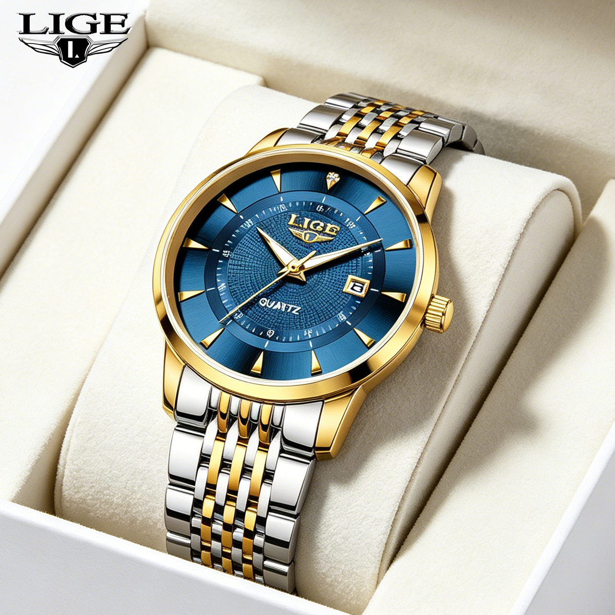 LIGE New 2025 Luxury Man Watch - Stainless Bracelet Diver avaliação e preço