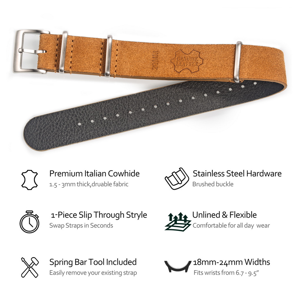 HEMSUT Genuine Leather Watch B - Tropic Strap Vintage avaliação e preço