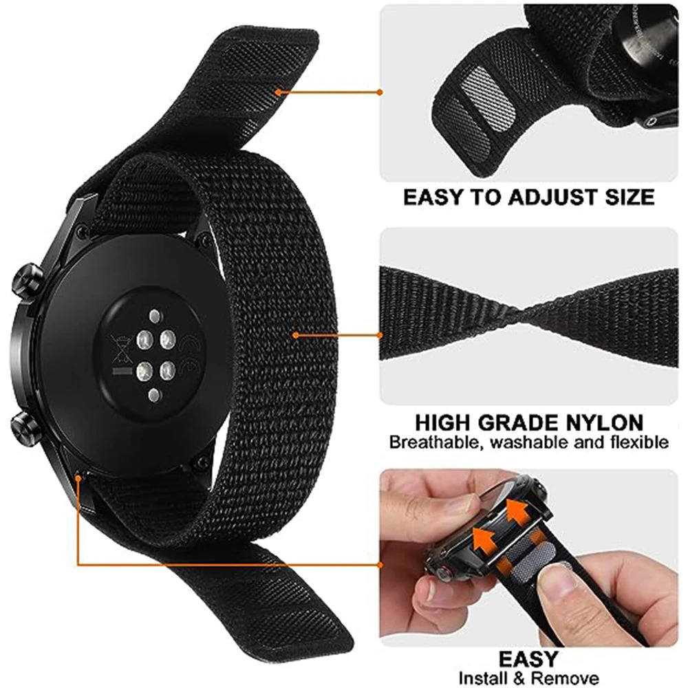 26/22mm Hook Loop Nylon Watch  - Sport Loop Velcro avaliação e preço
