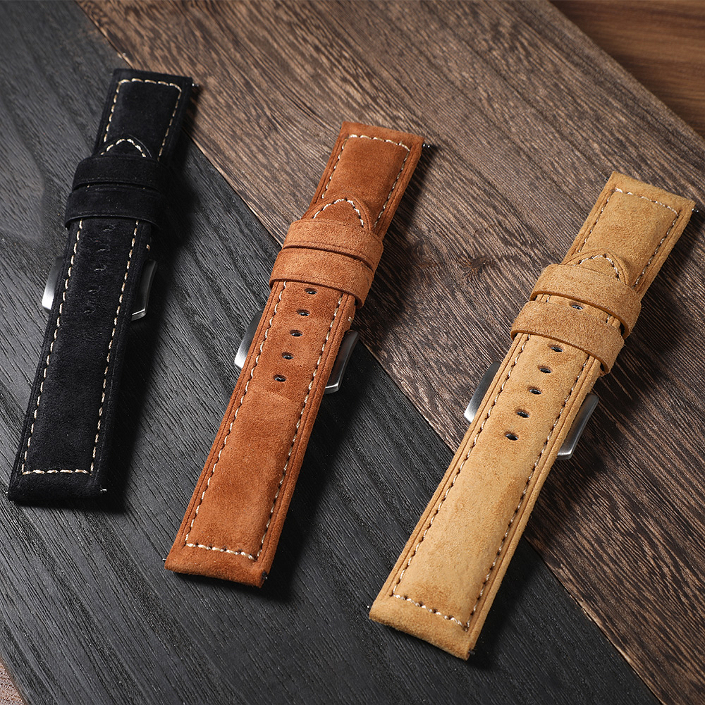 Genuine Suede Watch Strap 22mm - Suede Strap Watch avaliação e preço