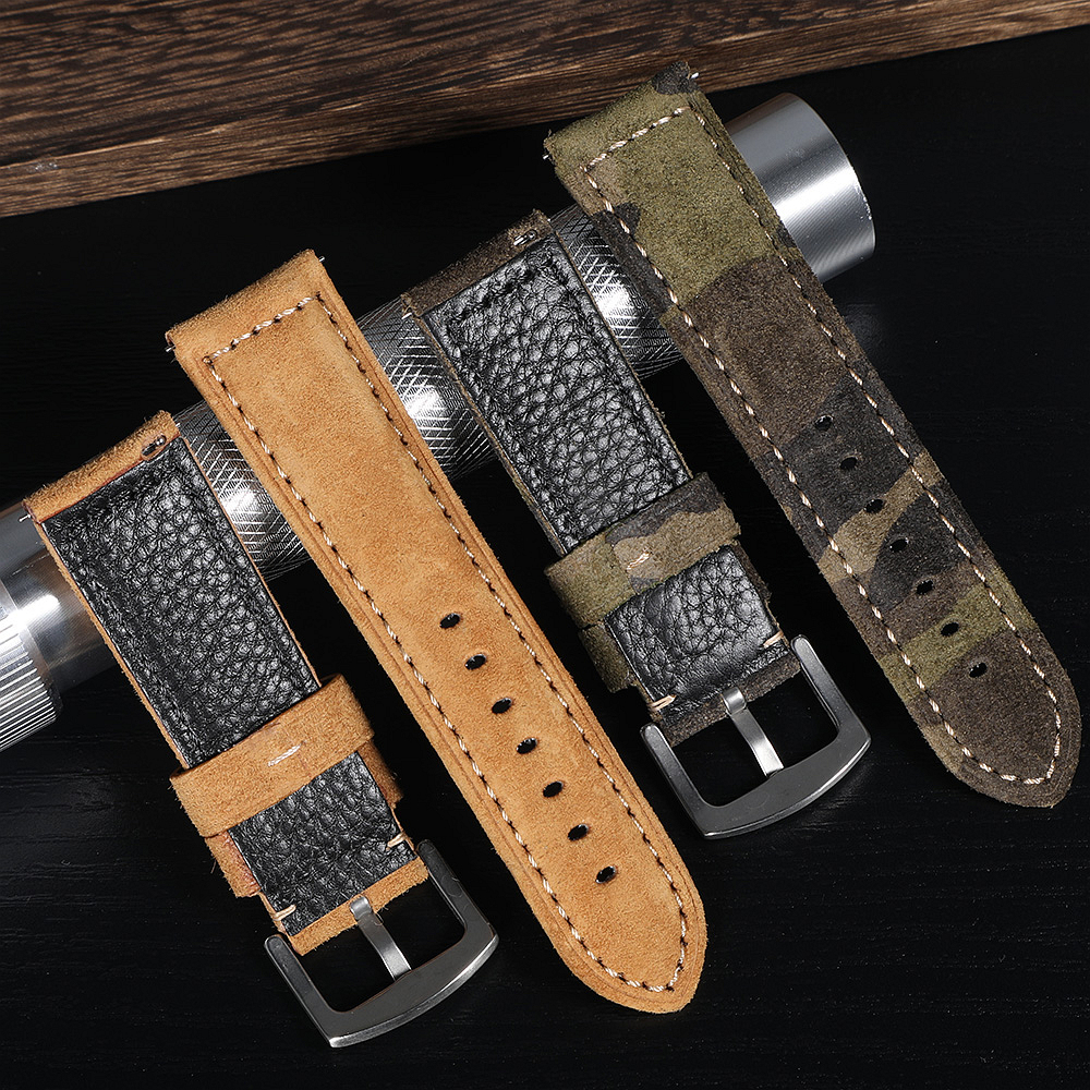 Genuine Suede Watch Strap 22mm - Suede Strap Watch avaliação e preço