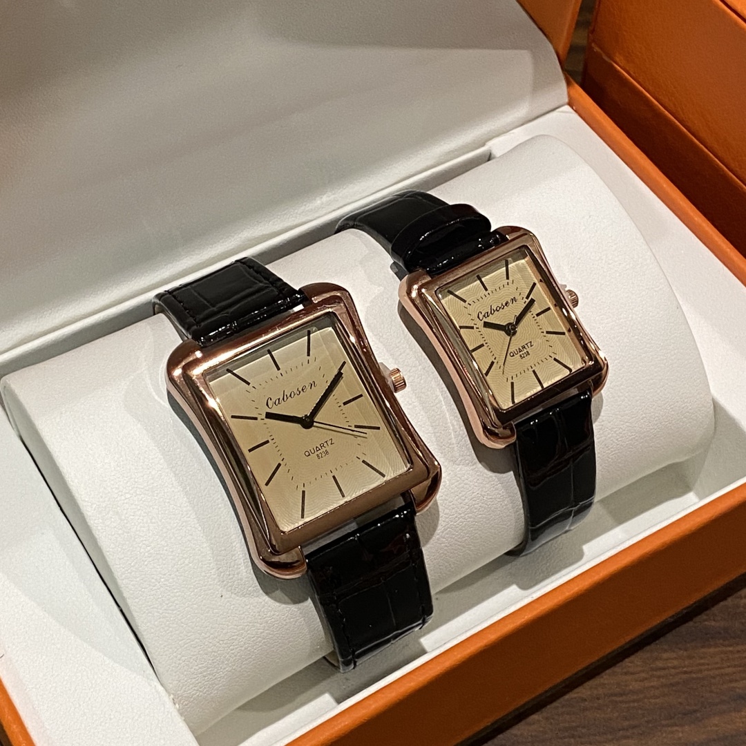 Couple Watch Quartz Movement B - Leather Watch Band Men avaliação e preço