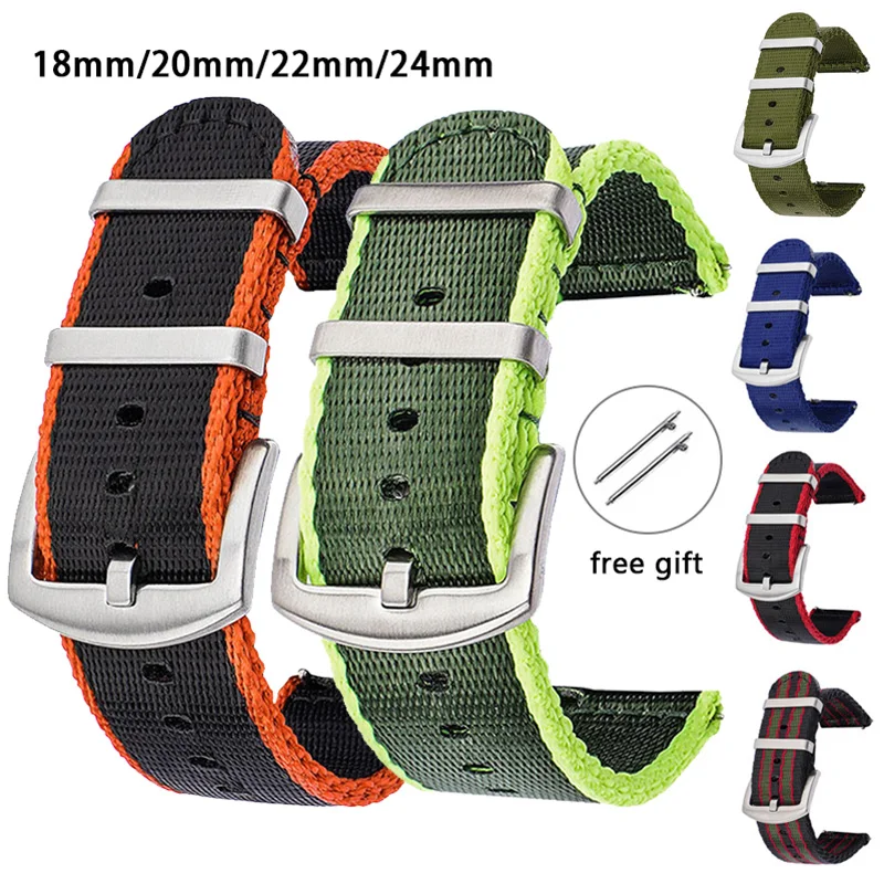 18/20/22/24mm Nylon Strap Men  - Canvas Strap Watch avaliação e preço