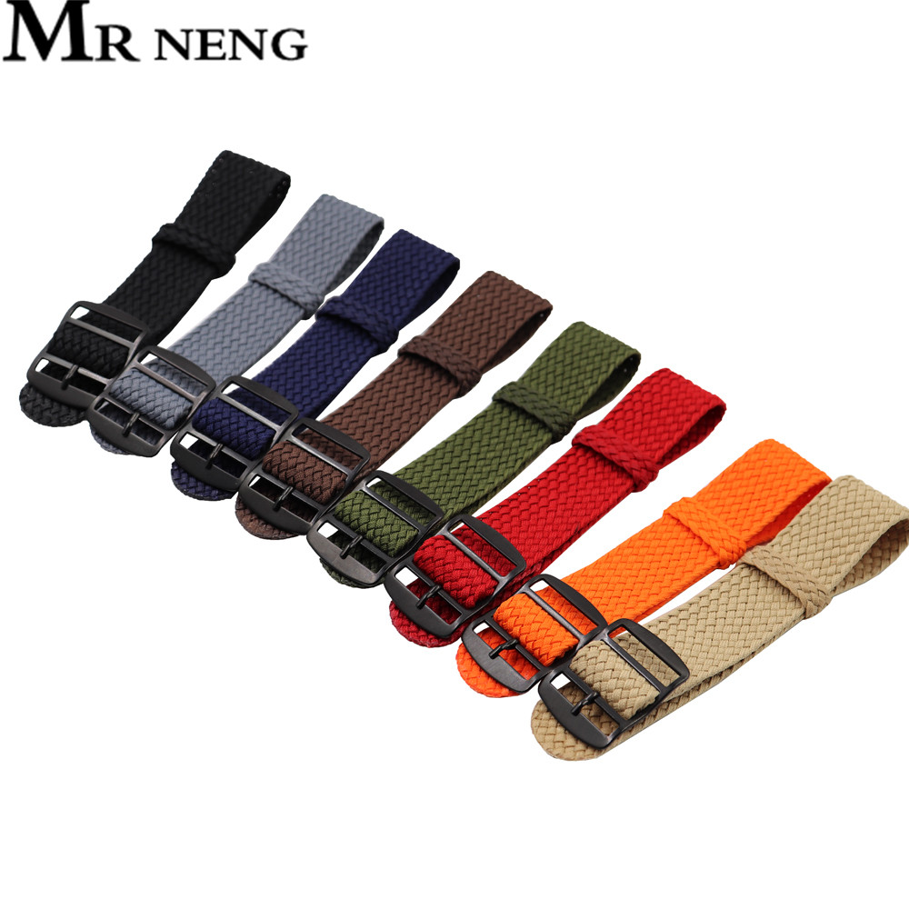 18mm 20mm 22mm Solid color For - Perlon Strap Woven avaliação e preço