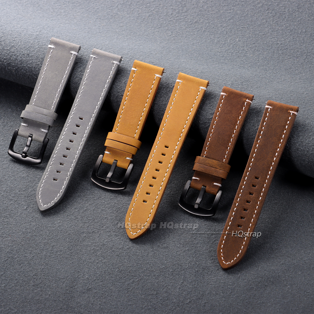 Vintage Calfskin Leather Watch - Leather Strap Quick Release avaliação e preço