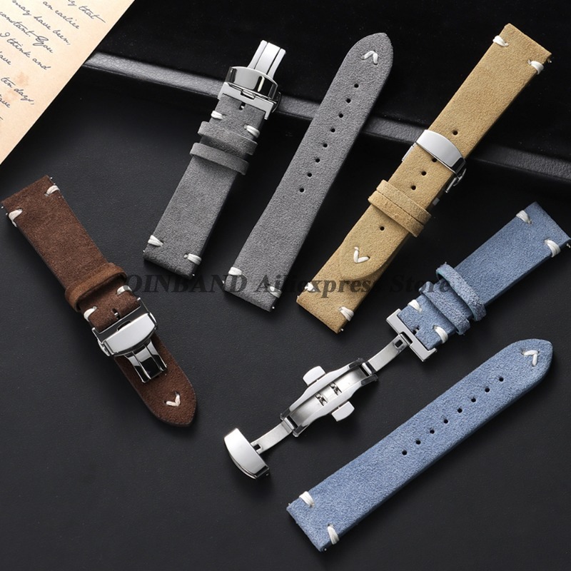 18mm 20mm 22mm Quick Release S - Suede Strap Watch avaliação e preço