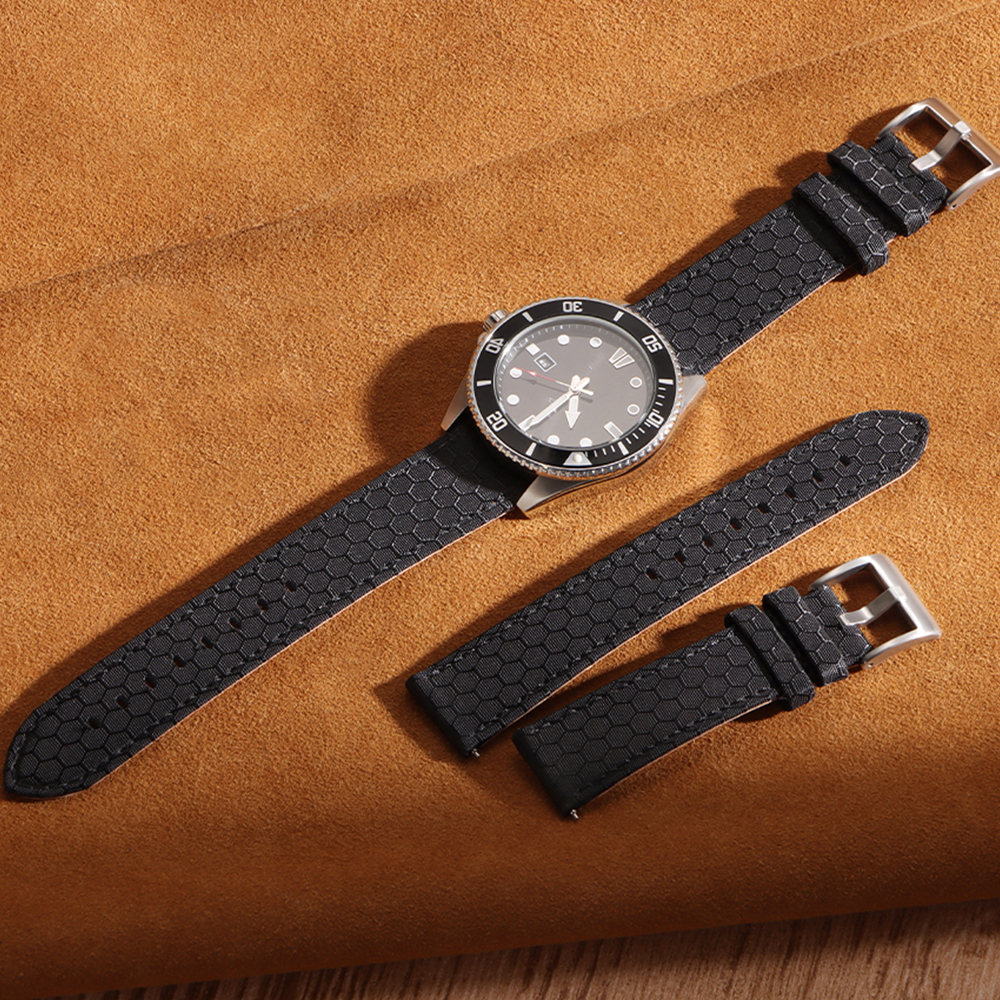 20mm 22mm Smooth Genuine Nylon - Perlon Strap Woven avaliação e preço
