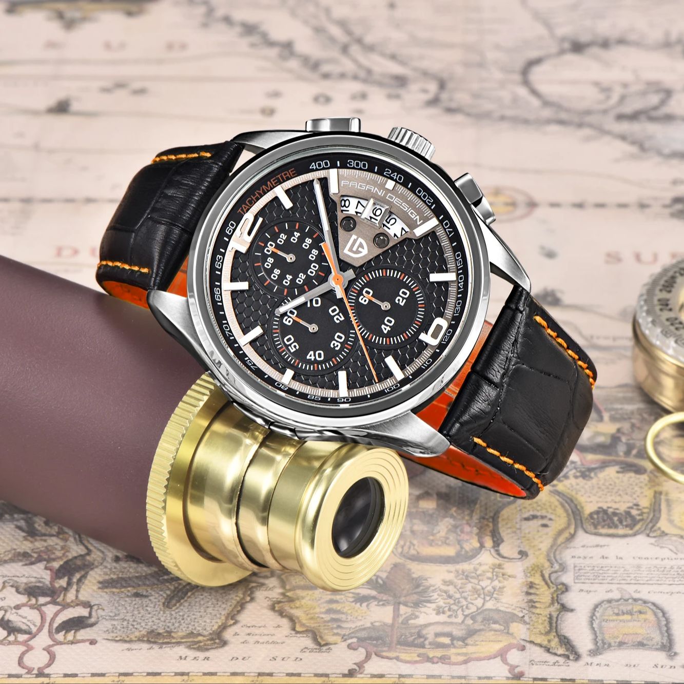Pagani PD3306 Mens Quartz Watc - Leather Watch Band Men avaliação e preço