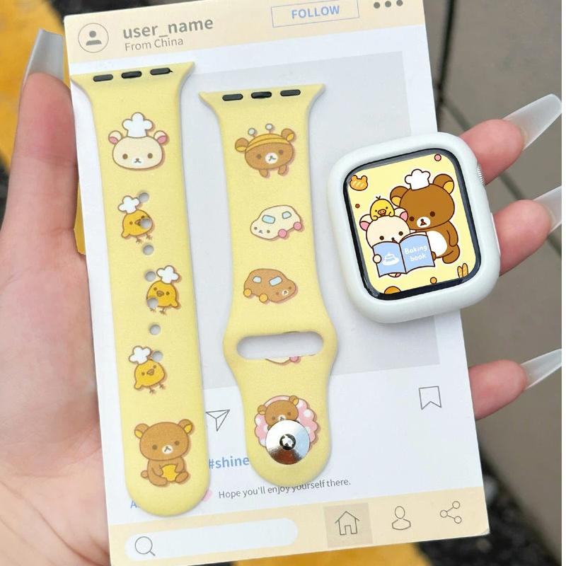 Cute Rilakkuma Print Silicone  - Silicone Band Women avaliação e preço