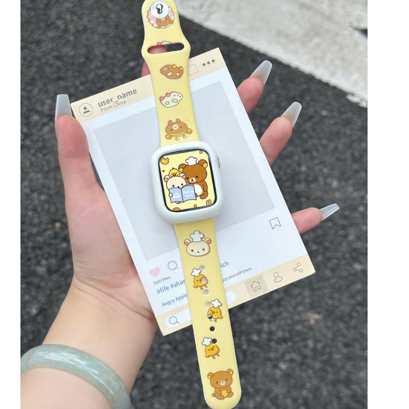 Cute Rilakkuma Print Silicone  - Silicone Band Women avaliação e preço