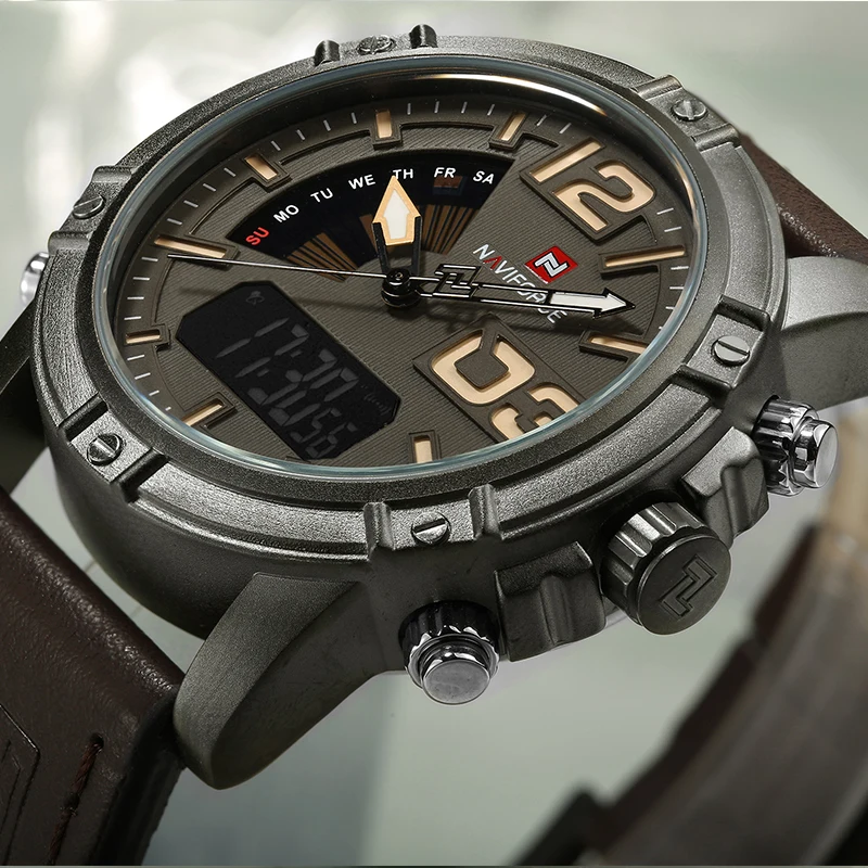 NAVIFORCE Top Brand Men Watch  - Leather Watch Band Men avaliação e preço
