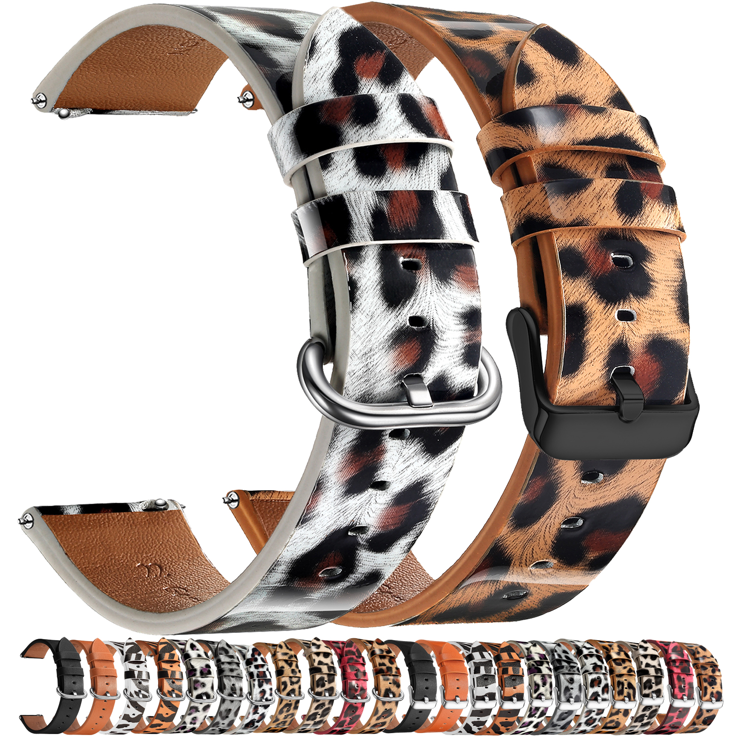 Leather Watch Band Leopard Qui - Leather Strap Quick Release avaliação e preço