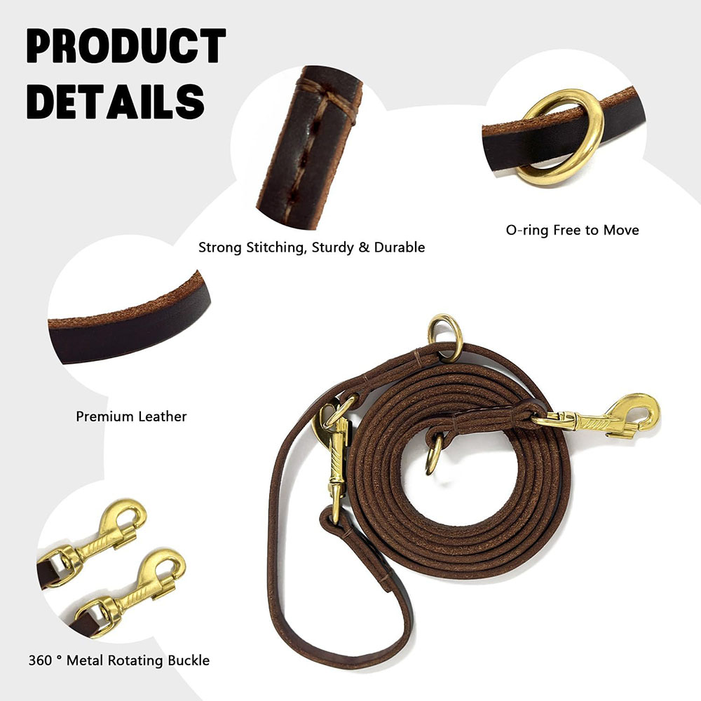 Multi Function Leather Dog Lea - Leather Strap Quick Release avaliação e preço