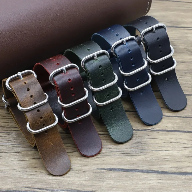Vintage Genuine Leather Watch  - Nato Strap Nylon avaliação e preço
