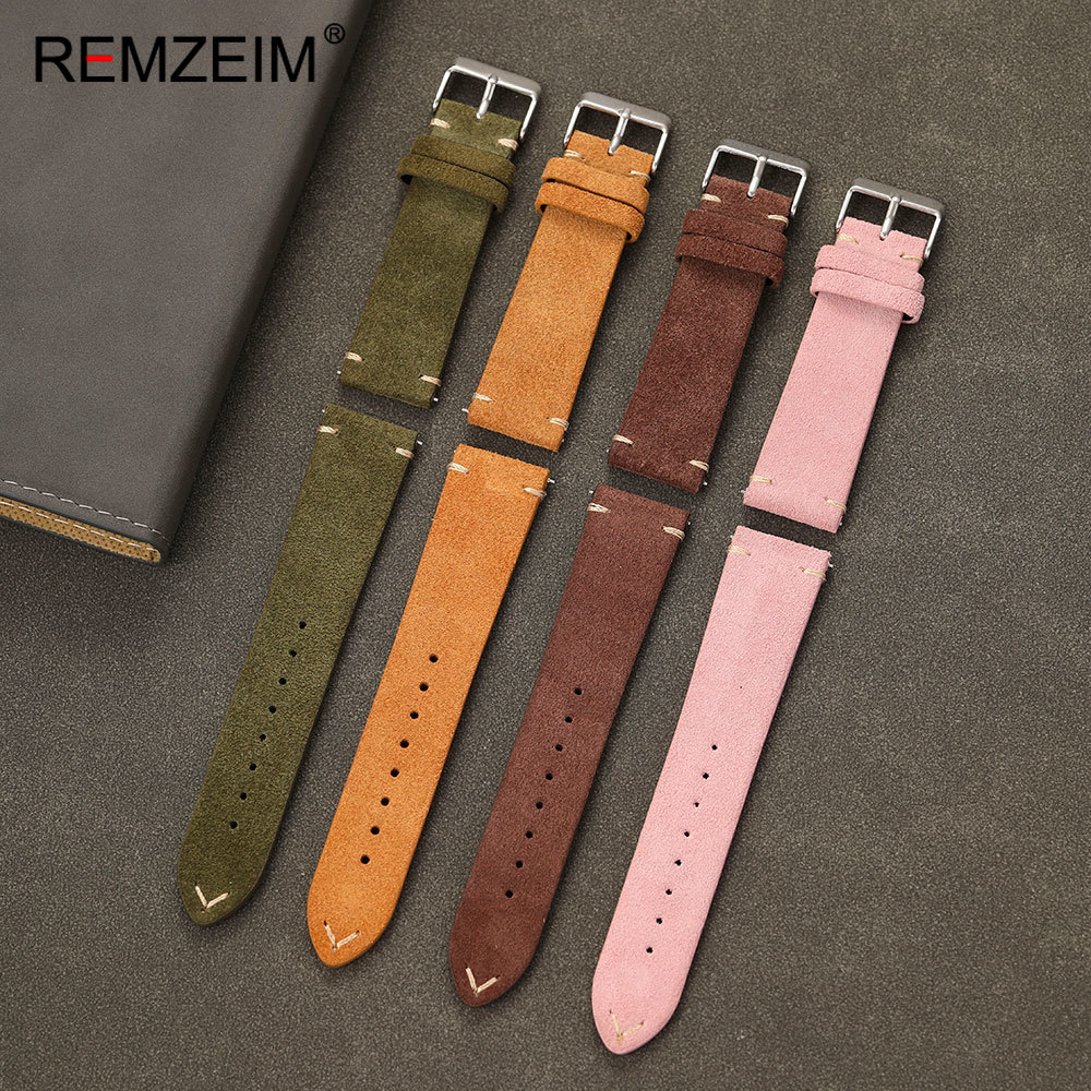 Unisex Suede Leather Watch Bel - Leather Strap Quick Release avaliação e preço