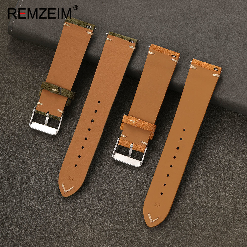Unisex Suede Leather Watch Bel - Leather Strap Quick Release avaliação e preço