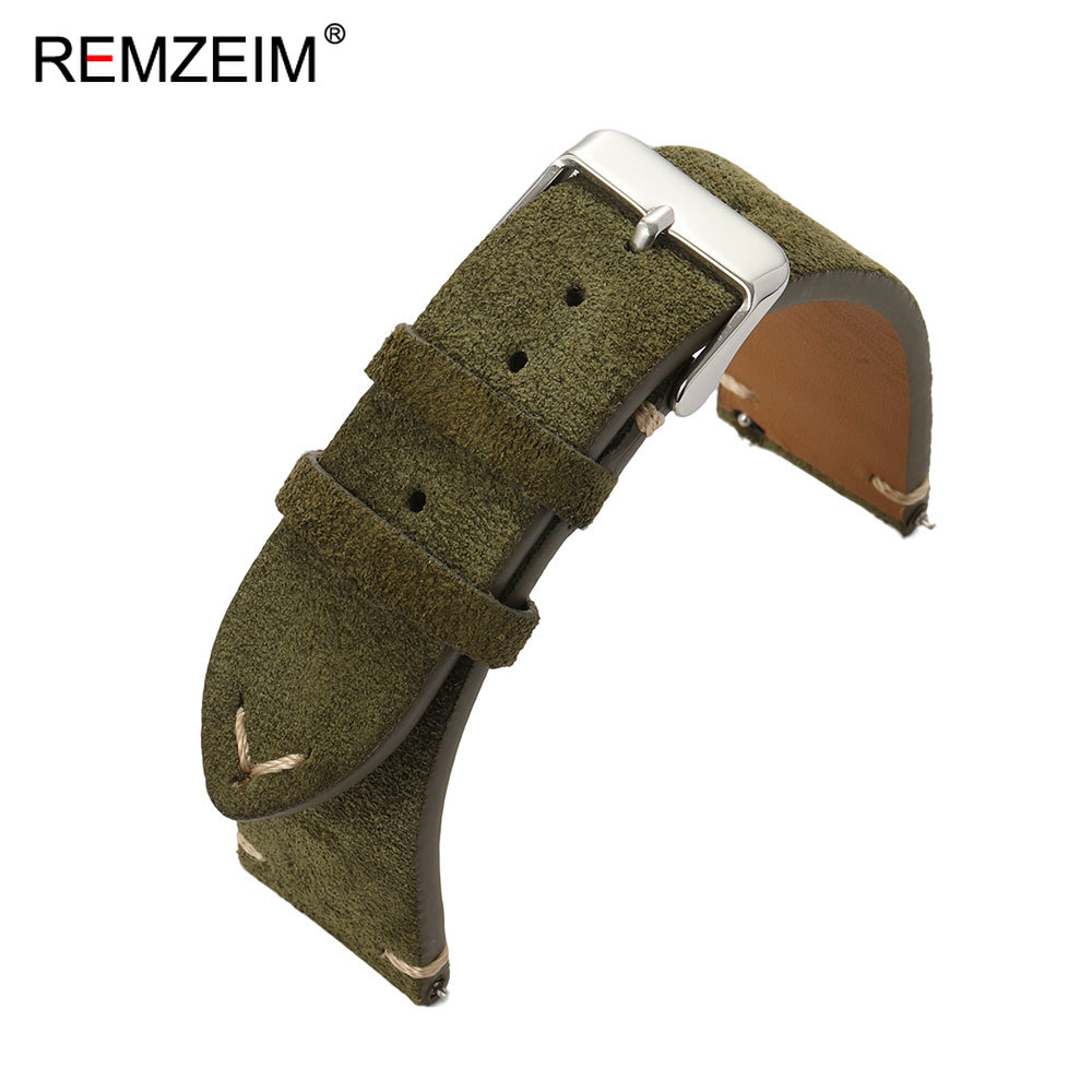 Unisex Suede Leather Watch Bel - Leather Strap Quick Release avaliação e preço