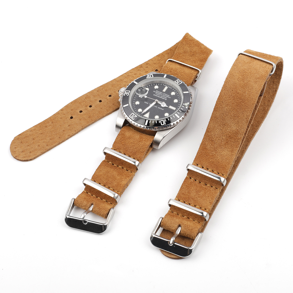 Soft Retro Suede Genuine Leath - Nato Strap Nylon avaliação e preço
