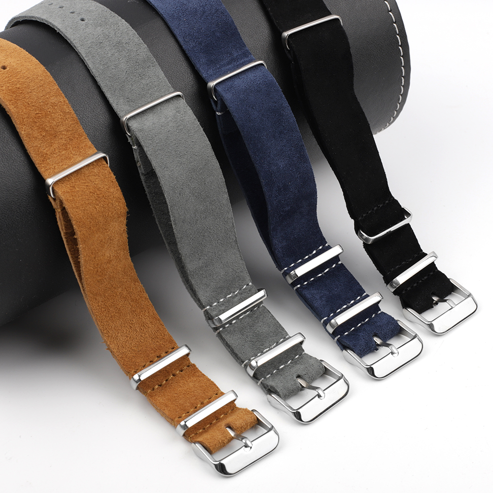 Soft Retro Suede Genuine Leath - Nato Strap Nylon avaliação e preço