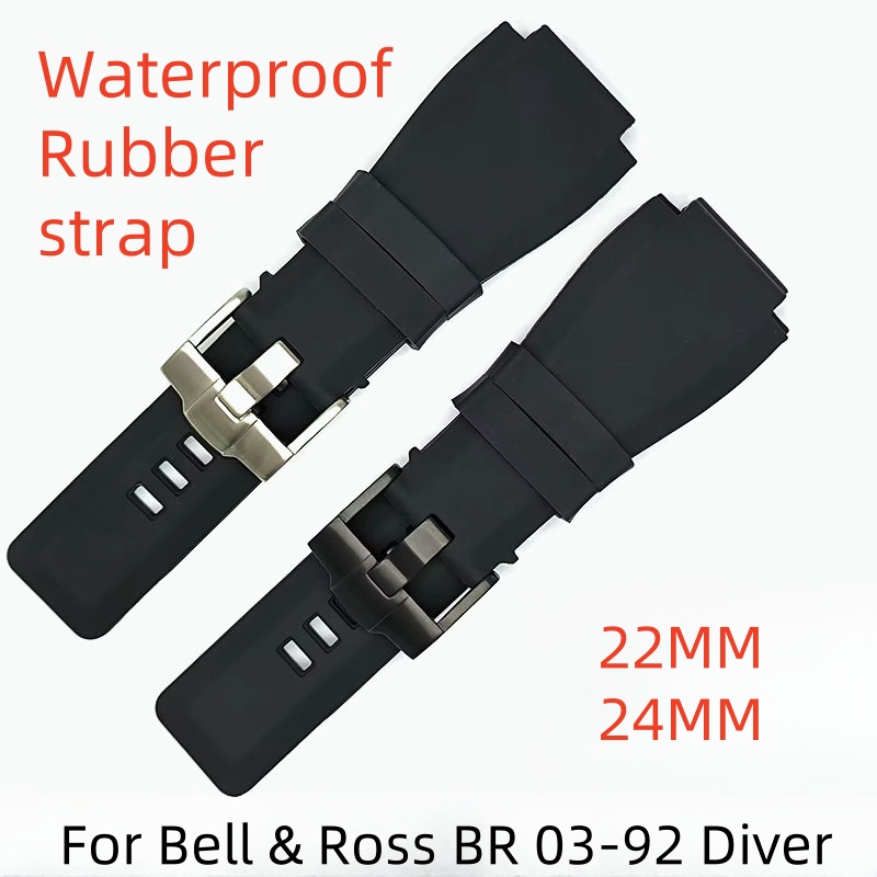 22mm 24mm Rubber watch strap S - Rubber Strap Diver avaliação e preço