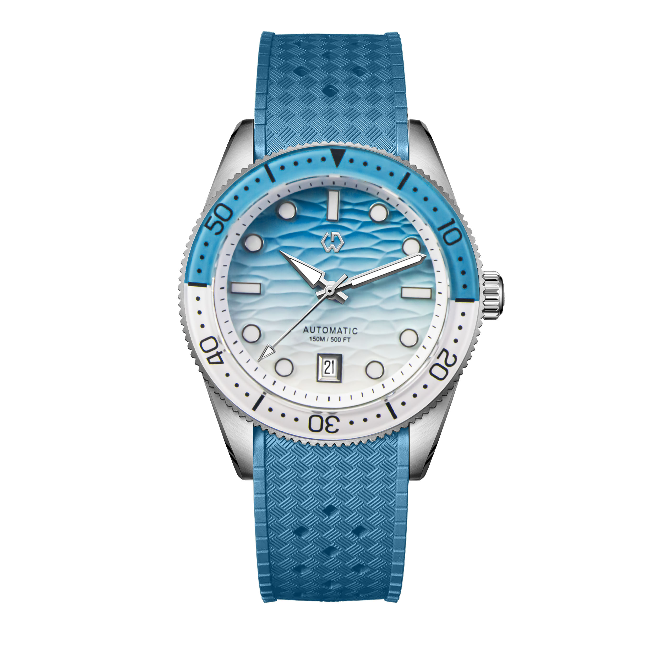 40mm Diver Watch Texture Men's - Rubber Strap Diver avaliação e preço
