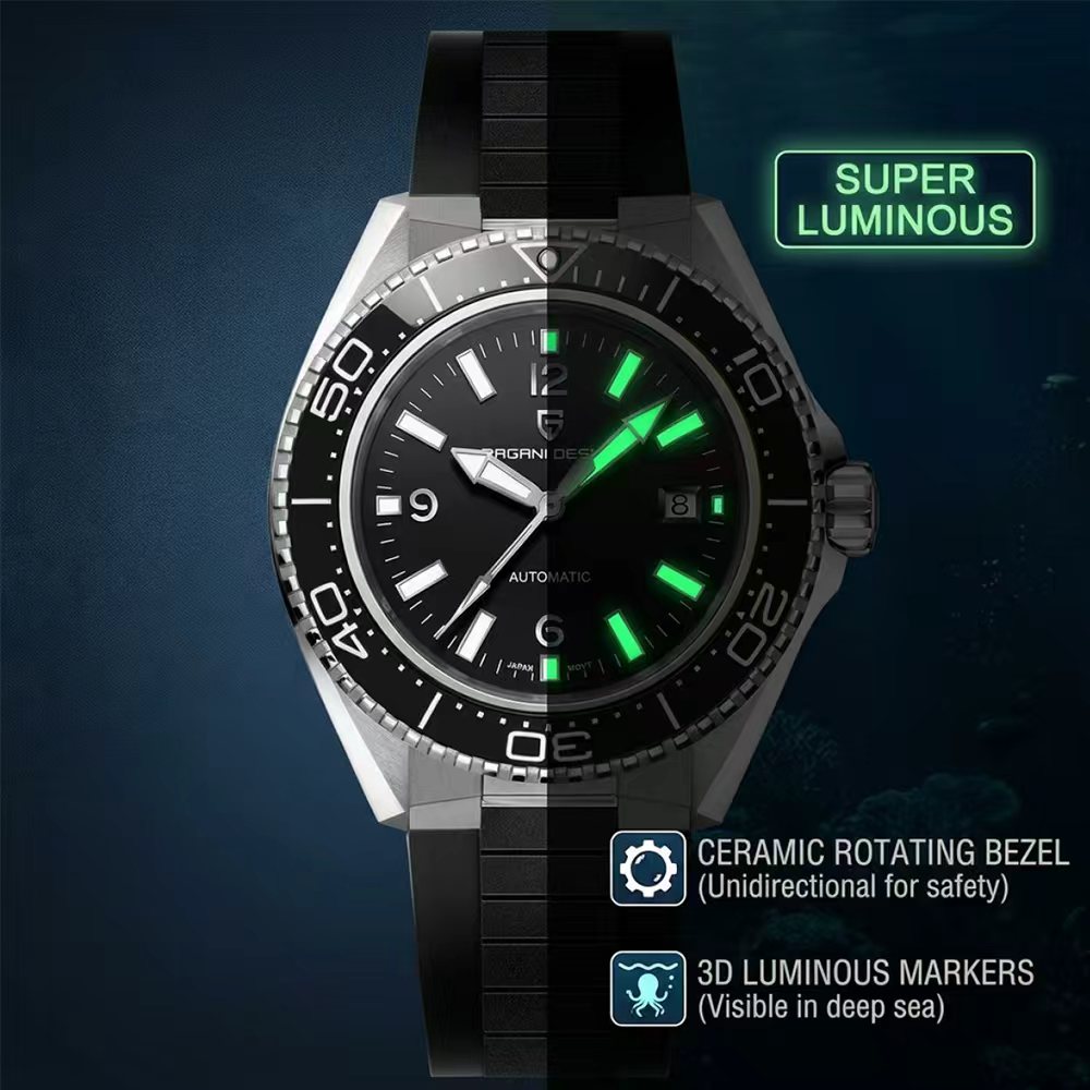 Pagani Design Luxury Men's Aut - Rubber Strap Diver avaliação e preço