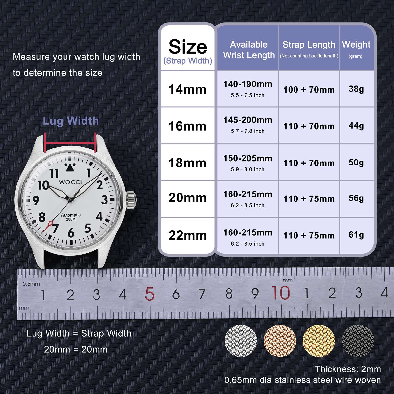 WOCCI Elite Metal Watch Band,  - Mesh Strap Metal avaliação e preço
