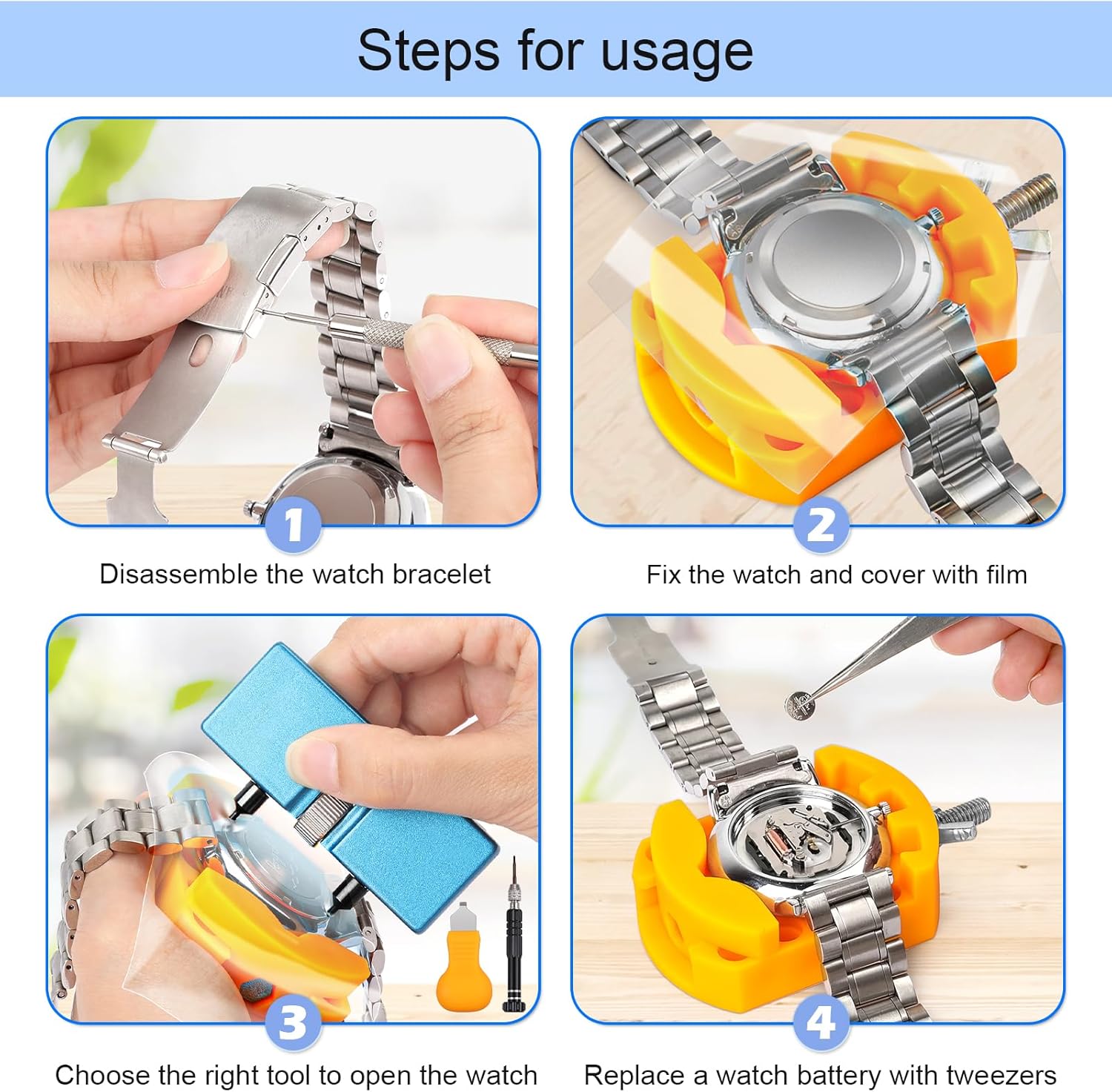 32 pcs Watch Battery Replaceme - Spring Bar Tool Set avaliação e preço