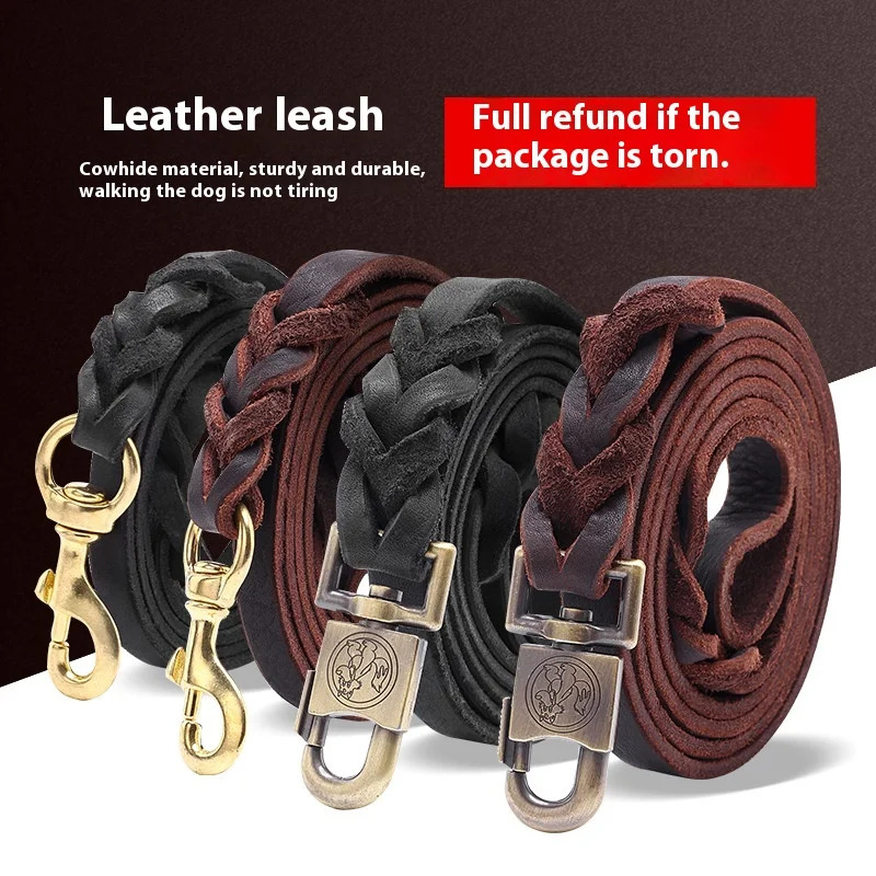 Genuine Leather Dog Leash - To - Leather Strap Quick Release avaliação e preço