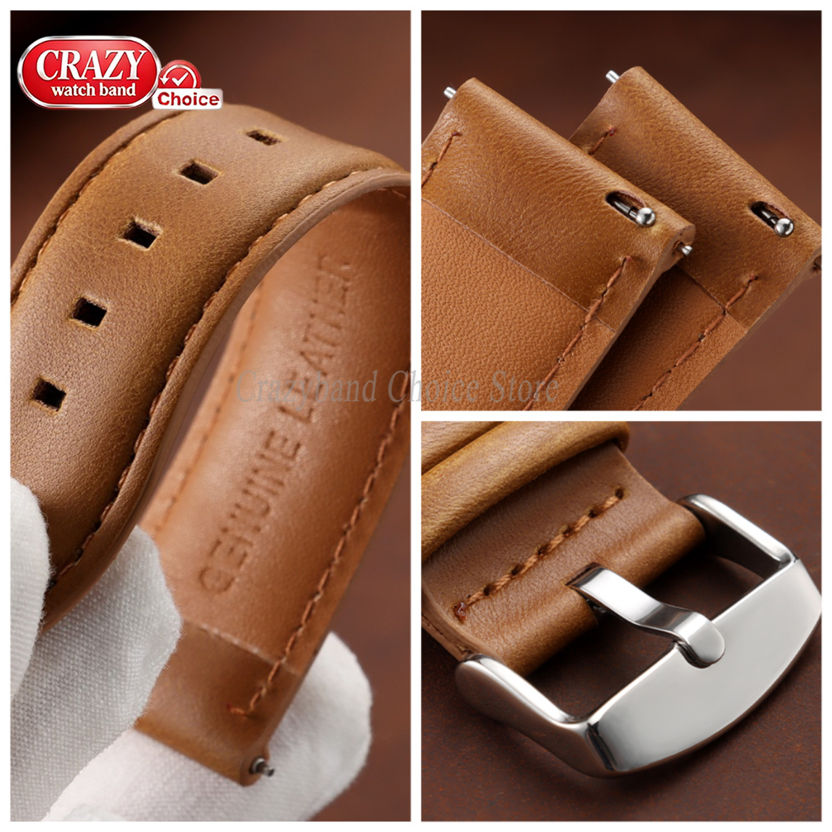 Oil Wax Cowhide Watch Band 18m - Leather Strap Quick Release avaliação e preço