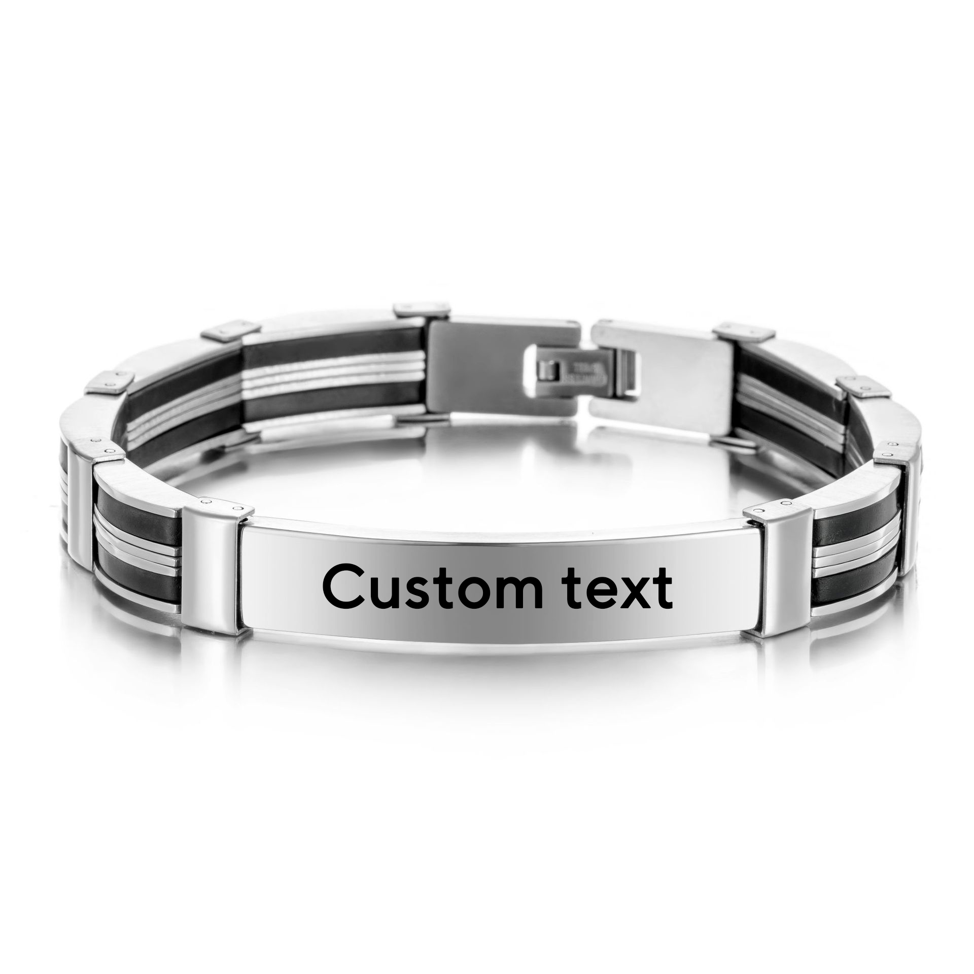 Punk Custom TEXT Name Men Stai - Silicone Band Women avaliação e preço