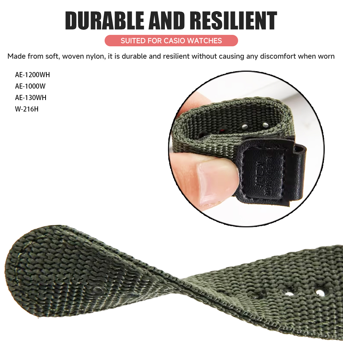 18mm Nylon Strap for Casio AE1 - Canvas Strap Watch avaliação e preço